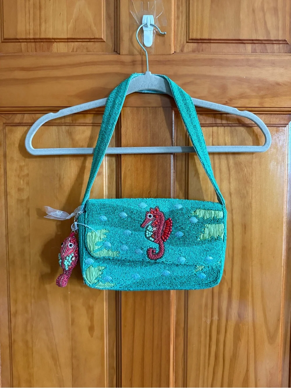 RARE Seahorse Beaded Bag Handmade in India